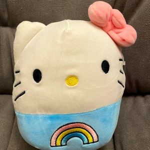 Hello Kitty 7 in. Blue with Rainbow Squishmallow